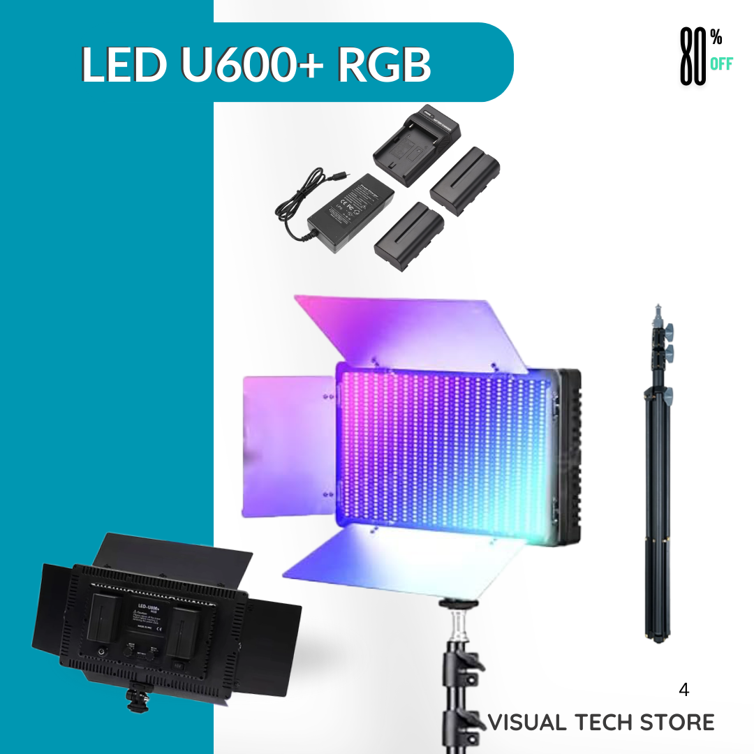 PANNEAU LED  U600 RGB يأتي بحامل وبطاريتين