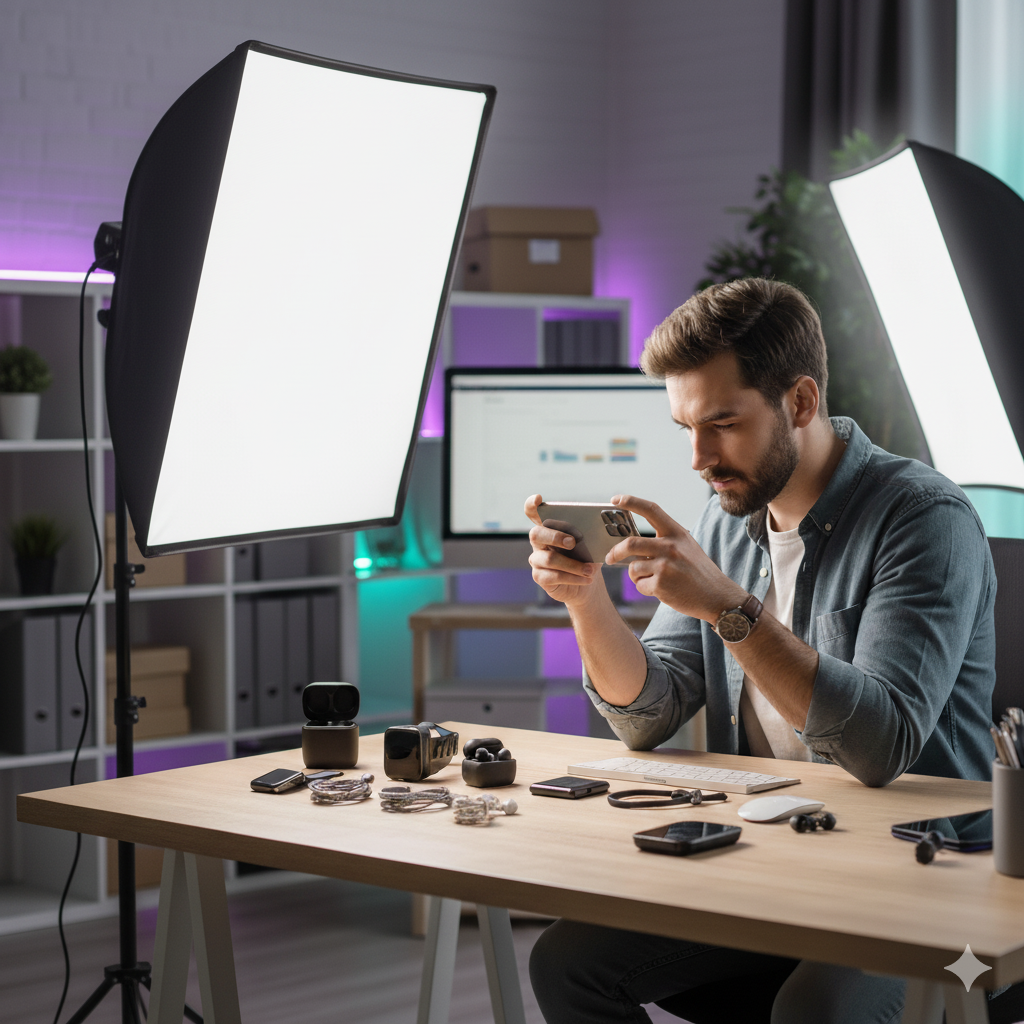 ✅ صوفت بوكس احترافي بـ 3 لمبات – إضاءة مثالية لكل أنواع التصوير