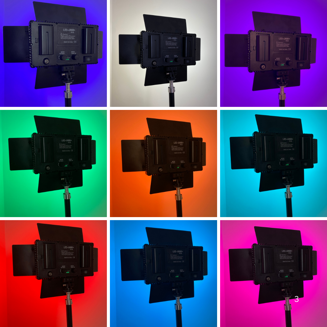 PACK 2 PANNEAU LED  U600 RGB + PRO باك إحترافي أصلي